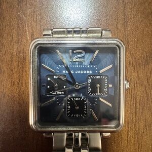 Marc Jacobs Silver Watch with Blue Dial